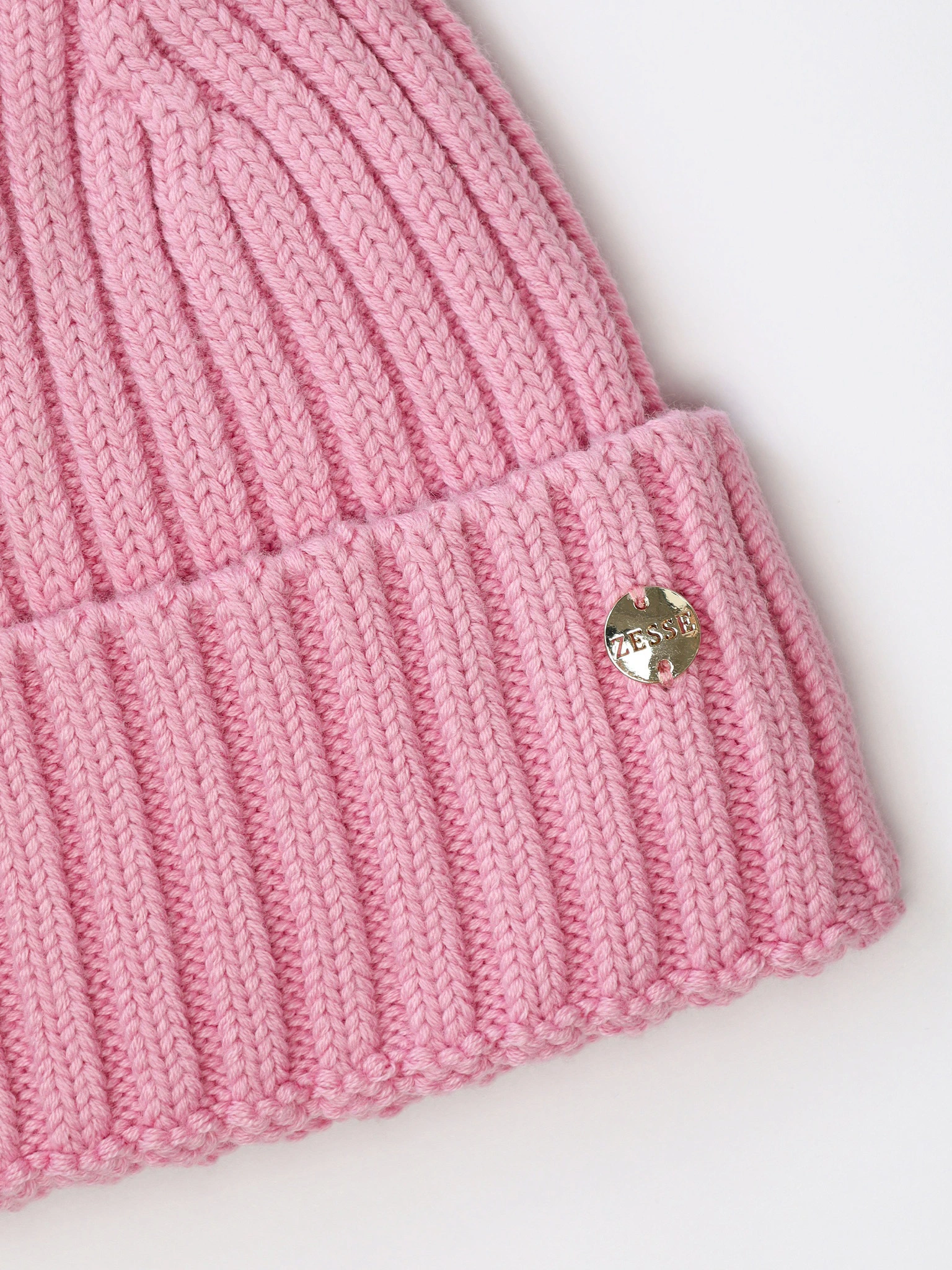 Шапка-бини из смесовой вискозы с отворотом на подкладе в ассортименте